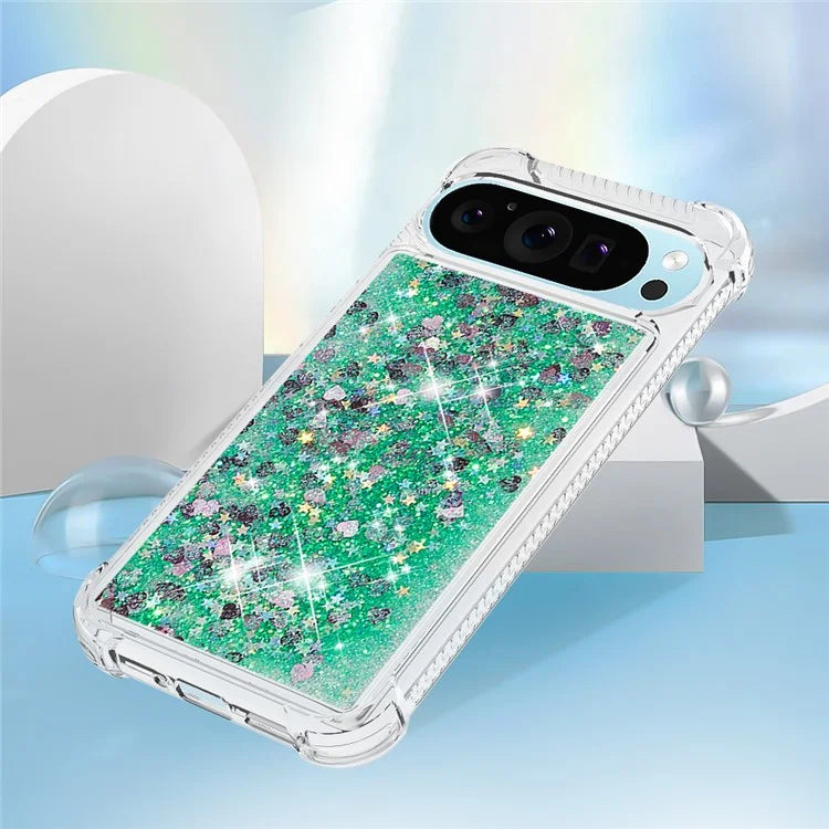 YB Quicksand Series-1 For Google Pixel 9 Case Sequins Liquid Protective TPU Phone Cover
