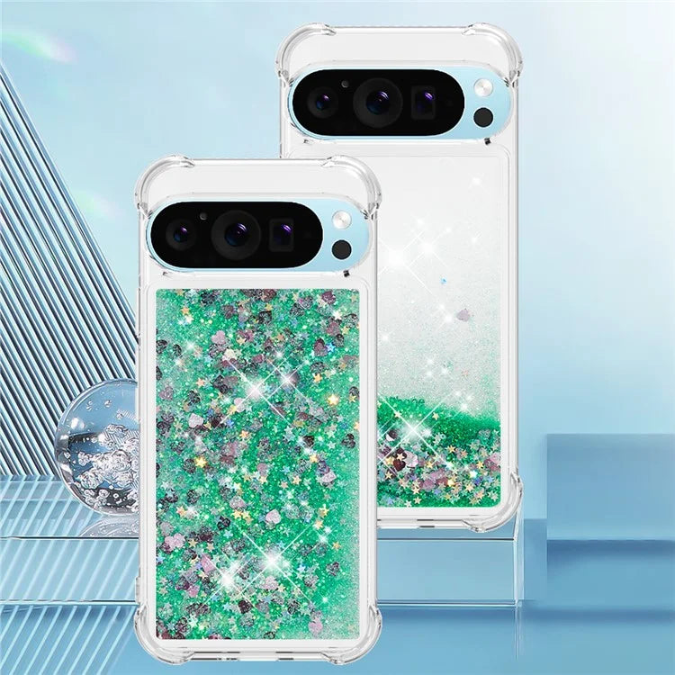 YB Quicksand Series-1 For Google Pixel 9 Case Sequins Liquid Protective TPU Phone Cover