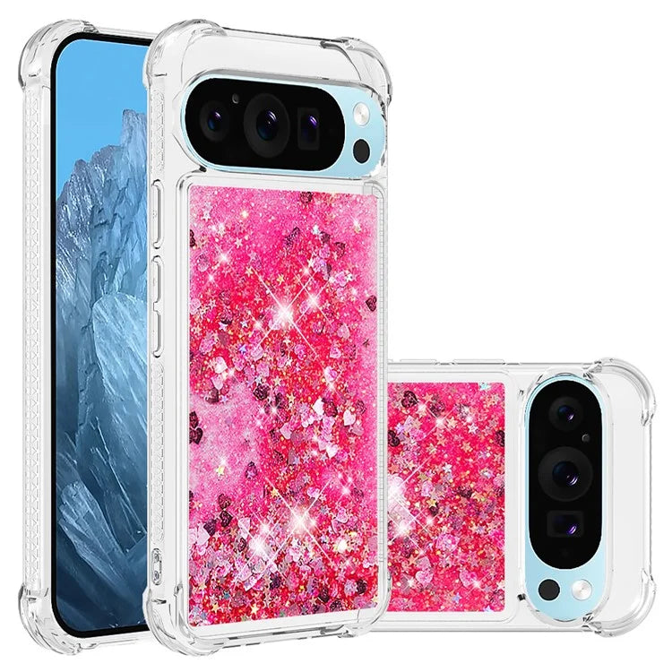 YB Quicksand Series-1 For Google Pixel 9 Case Sequins Liquid Protective TPU Phone Cover
