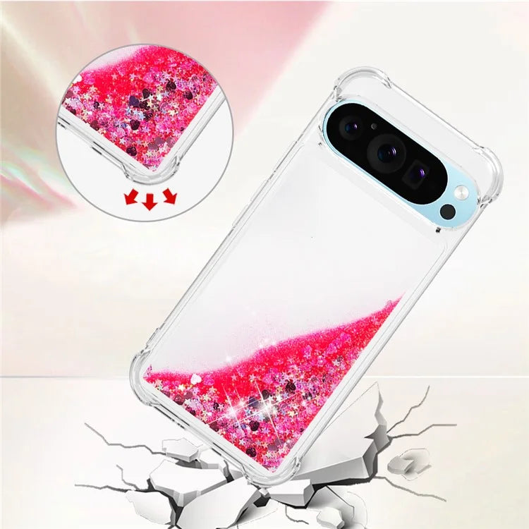 YB Quicksand Series-1 For Google Pixel 9 Case Sequins Liquid Protective TPU Phone Cover