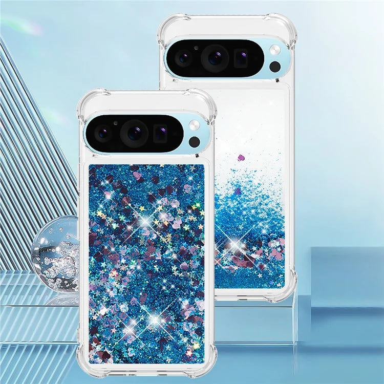 YB Quicksand Series-1 For Google Pixel 9 Case Sequins Liquid Protective TPU Phone Cover