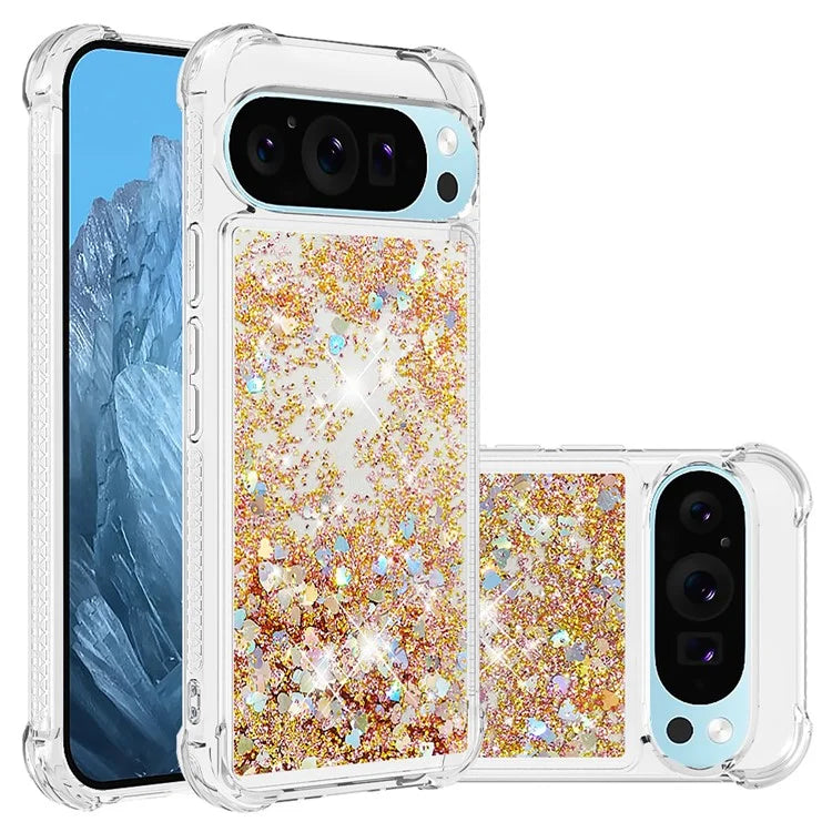 YB Quicksand Series-1 For Google Pixel 9 Case Sequins Liquid Protective TPU Phone Cover