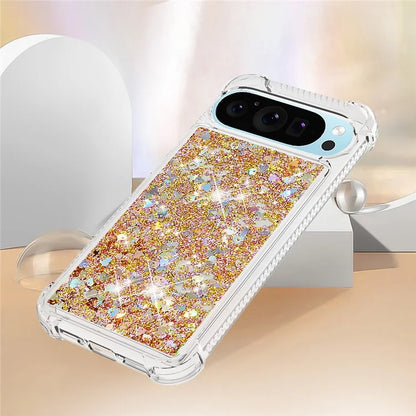 YB Quicksand Series-1 For Google Pixel 9 Case Sequins Liquid Protective TPU Phone Cover