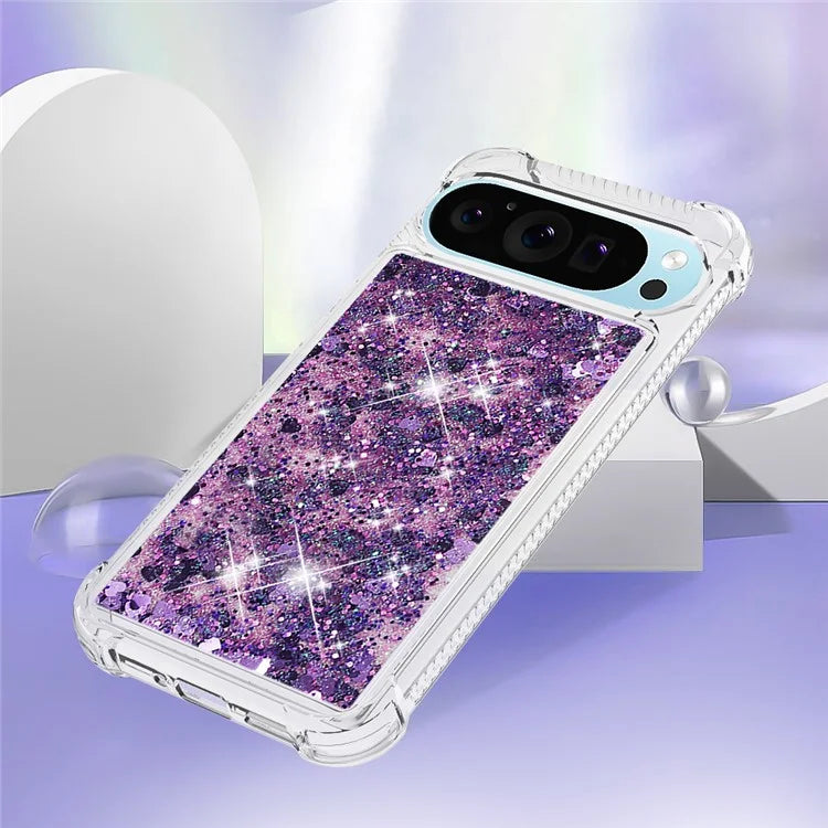 YB Quicksand Series-1 For Google Pixel 9 Case Sequins Liquid Protective TPU Phone Cover