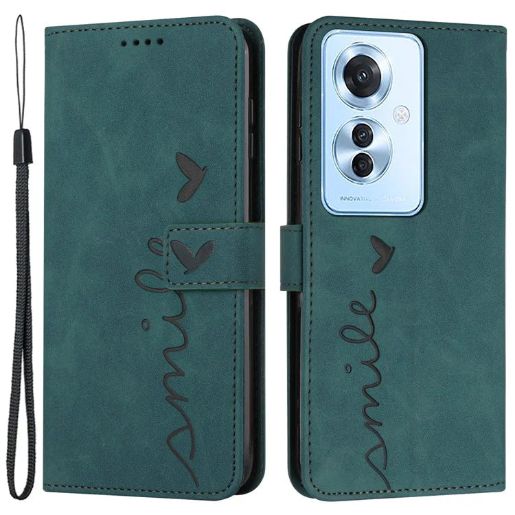 For Oppo Reno11 F 5G / F25 Pro 5G Case Imprinted Love Heart Leather Stand Phone Cover