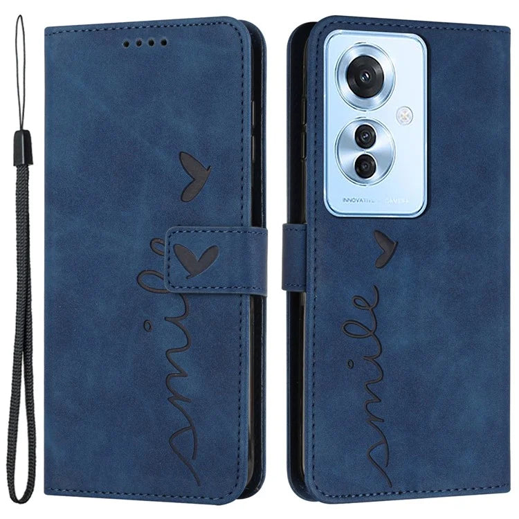 For Oppo Reno11 F 5G / F25 Pro 5G Case Imprinted Love Heart Leather Stand Phone Cover