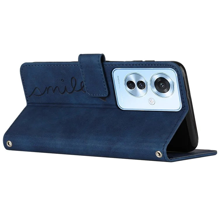 For Oppo Reno11 F 5G / F25 Pro 5G Case Imprinted Love Heart Leather Stand Phone Cover