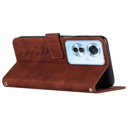 For Oppo Reno11 F 5G / F25 Pro 5G Case Imprinted Love Heart Leather Stand Phone Cover