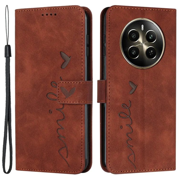 For Realme 12 Pro 5G / 12 Pro+ 5G Case Skin-touch Leather Flip Stand View Phone Cover with Strap