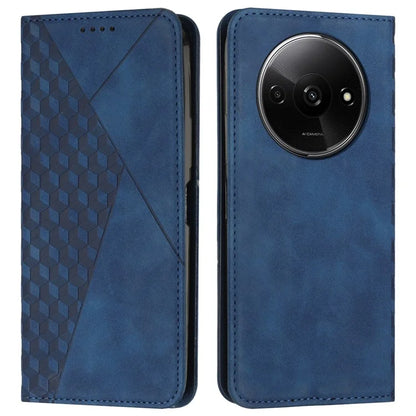 For Xiaomi Redmi A3 Case Splicing Rhombus PU Leather Folio Stand View Phone Cover Skin-touch