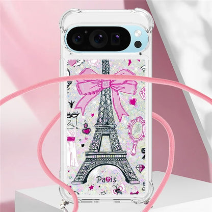 YB Quicksand Series-5 for Google Pixel 9 Case Pattern Printed Liquid Sequins TPU Phone Cover