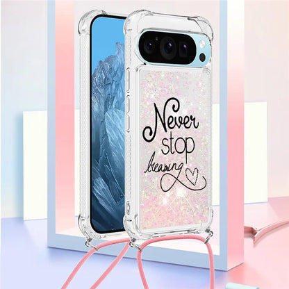 YB Quicksand Series-5 for Google Pixel 9 Case Pattern Printed Liquid Sequins TPU Phone Cover