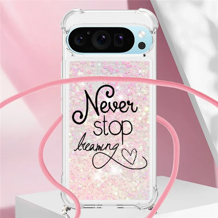 YB Quicksand Series-5 for Google Pixel 9 Case Pattern Printed Liquid Sequins TPU Phone Cover