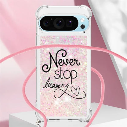 YB Quicksand Series-5 for Google Pixel 9 Case Pattern Printed Liquid Sequins TPU Phone Cover