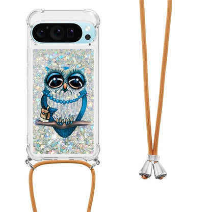 YB Quicksand Series-5 for Google Pixel 9 Case Pattern Printed Liquid Sequins TPU Phone Cover