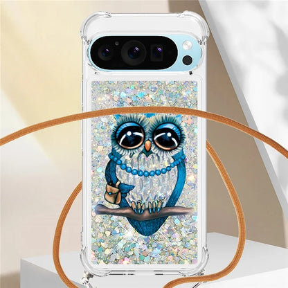 YB Quicksand Series-5 for Google Pixel 9 Case Pattern Printed Liquid Sequins TPU Phone Cover