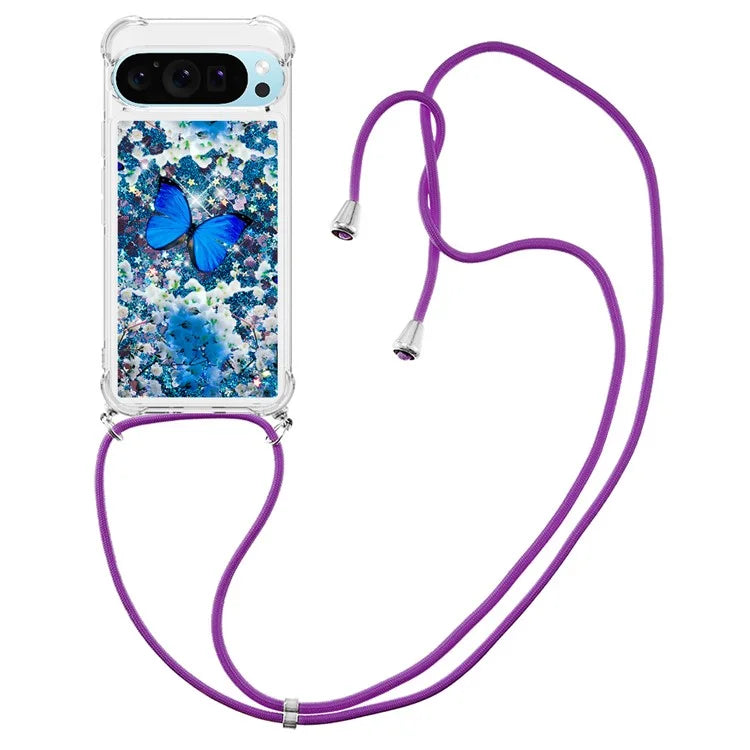 YB Quicksand Series-5 for Google Pixel 9 Case Pattern Printed Liquid Sequins TPU Phone Cover