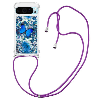 YB Quicksand Series-5 for Google Pixel 9 Case Pattern Printed Liquid Sequins TPU Phone Cover