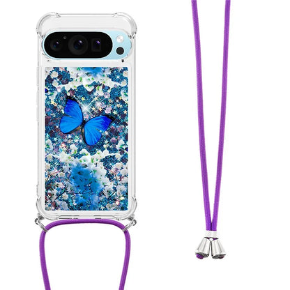 YB Quicksand Series-5 for Google Pixel 9 Case Pattern Printed Liquid Sequins TPU Phone Cover