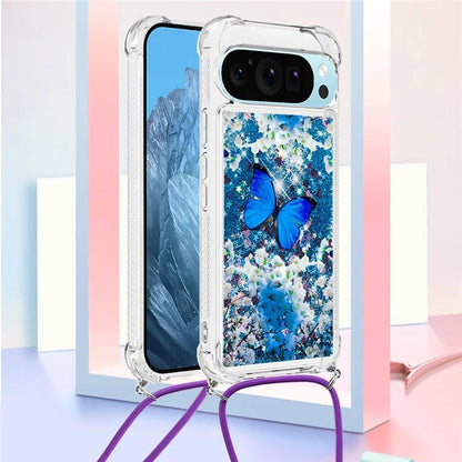 YB Quicksand Series-5 for Google Pixel 9 Case Pattern Printed Liquid Sequins TPU Phone Cover