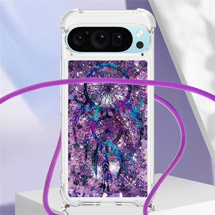 YB Quicksand Series-5 for Google Pixel 9 Case Pattern Printed Liquid Sequins TPU Phone Cover