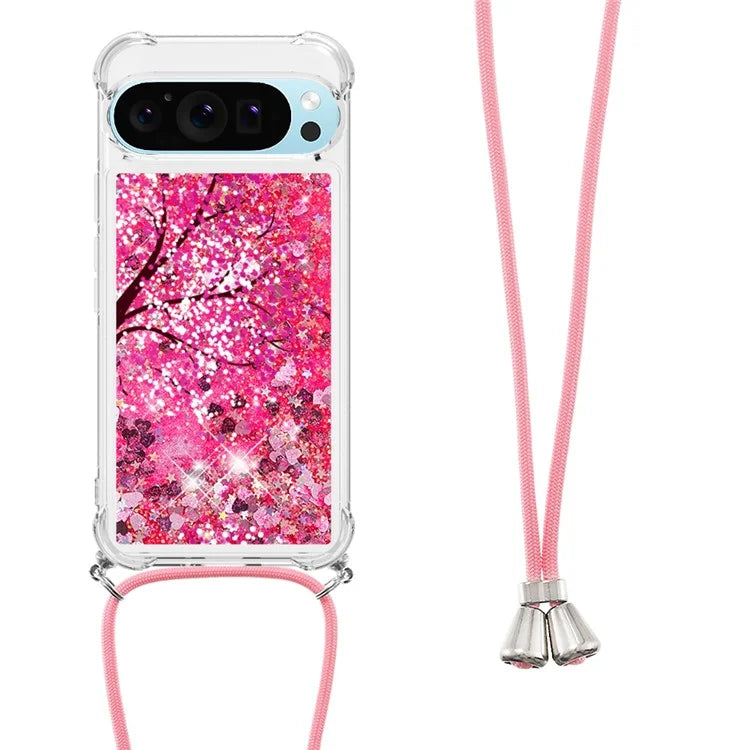 YB Quicksand Series-5 for Google Pixel 9 Case Pattern Printed Liquid Sequins TPU Phone Cover