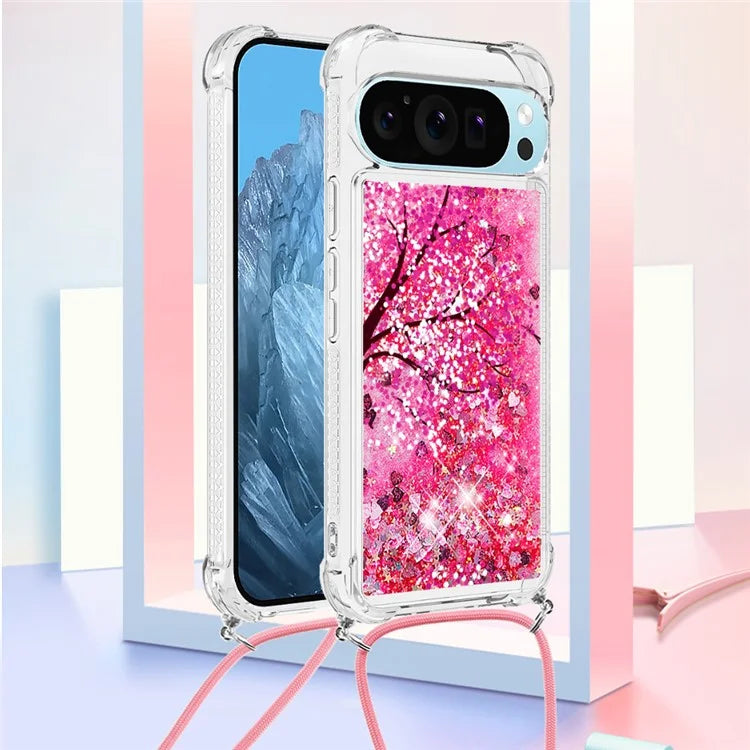 YB Quicksand Series-5 for Google Pixel 9 Case Pattern Printed Liquid Sequins TPU Phone Cover