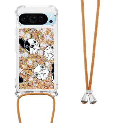 YB Quicksand Series-5 for Google Pixel 9 Case Pattern Printed Liquid Sequins TPU Phone Cover