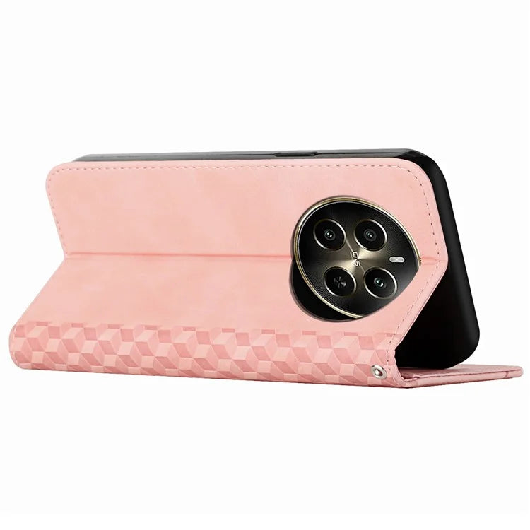 For Realme 12 Pro 5G / 12 Pro+ 5G Phone Case Wallet Splicing Rhombus PU Leather Flip Cover
