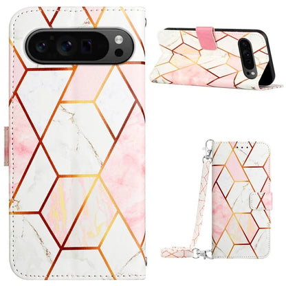 YB Pattern Printing Leather Series-6 For Google Pixel 9 Pro Wallet Phone Case with Shoulder Strap