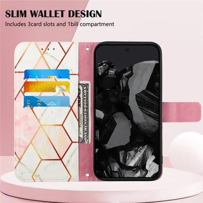 YB Pattern Printing Leather Series-6 For Google Pixel 9 Pro Wallet Phone Case with Shoulder Strap