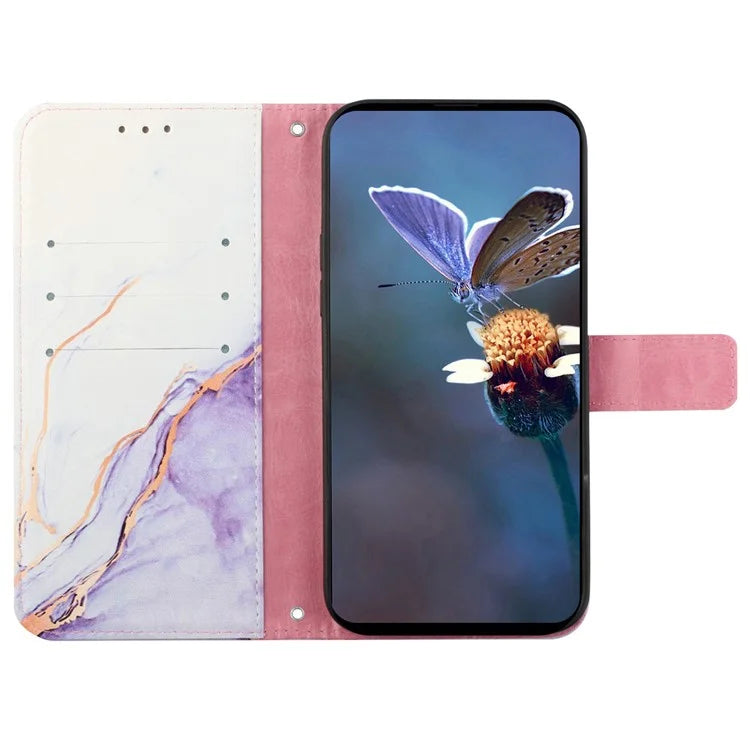 YB Pattern Printing Leather Series-6 For Google Pixel 9 Pro Wallet Phone Case with Shoulder Strap