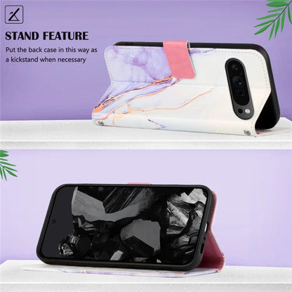 YB Pattern Printing Leather Series-6 For Google Pixel 9 Pro Wallet Phone Case with Shoulder Strap