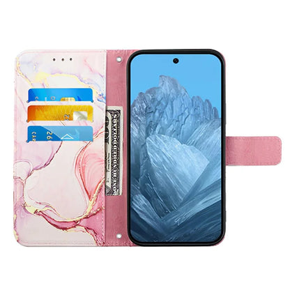 YB Pattern Printing Leather Series-5 For Google Pixel 9 Case Wallet Stand Phone Cover Marble Pattern