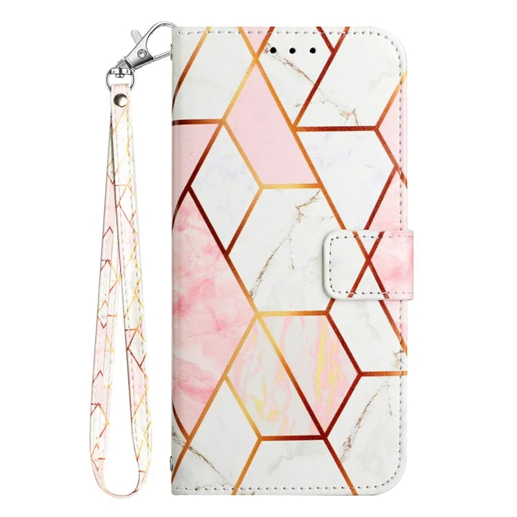 YB Pattern Printing Leather Series-5 For Google Pixel 9 Case Wallet Stand Phone Cover Marble Pattern