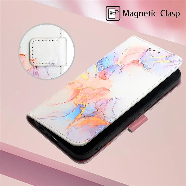 YB Pattern Printing Leather Series-5 For Google Pixel 9 Case Wallet Stand Phone Cover Marble Pattern