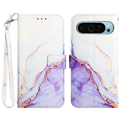 YB Pattern Printing Leather Series-5 For Google Pixel 9 Case Wallet Stand Phone Cover Marble Pattern