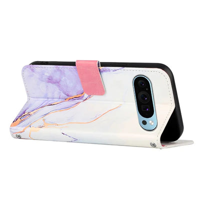 YB Pattern Printing Leather Series-5 For Google Pixel 9 Case Wallet Stand Phone Cover Marble Pattern