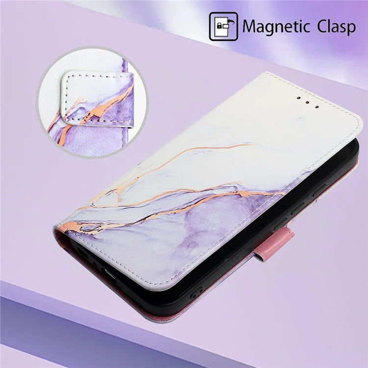 YB Pattern Printing Leather Series-5 For Google Pixel 9 Case Wallet Stand Phone Cover Marble Pattern