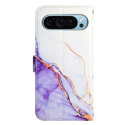 YB Pattern Printing Leather Series-5 For Google Pixel 9 Case Wallet Stand Phone Cover Marble Pattern