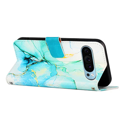 YB Pattern Printing Leather Series-5 For Google Pixel 9 Case Wallet Stand Phone Cover Marble Pattern