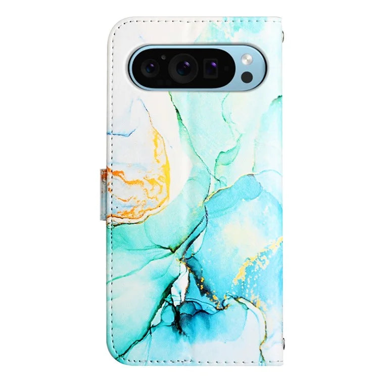 YB Pattern Printing Leather Series-5 For Google Pixel 9 Case Wallet Stand Phone Cover Marble Pattern