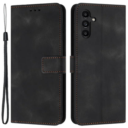 For Samsung Galaxy A34 5G Leather Case Solid Color Stand Wallet Cellphone Shell