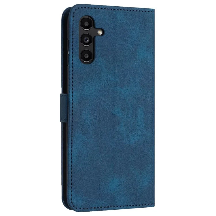For Samsung Galaxy A34 5G Leather Case Solid Color Stand Wallet Cellphone Shell