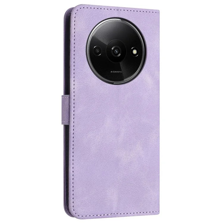 For Xiaomi Redmi A3 Case Solid Color PU Leather Stand Magnetic Closure Phone Cover