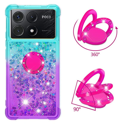 YB Quicksand Series-8 for Xiaomi Poco X6 Pro 5G / Redmi K70E 5G TPU Case Kickstand Gradient Phone Cover