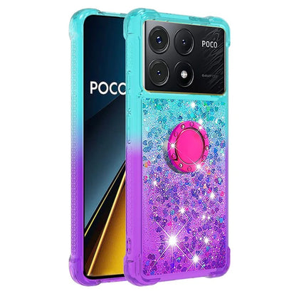 YB Quicksand Series-8 for Xiaomi Poco X6 Pro 5G / Redmi K70E 5G TPU Case Kickstand Gradient Phone Cover