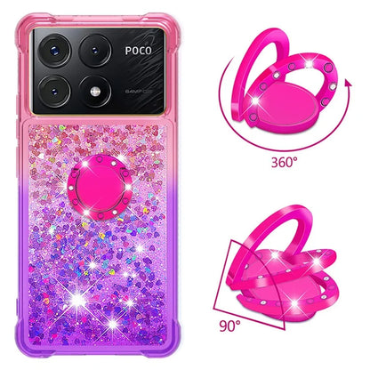 YB Quicksand Series-8 for Xiaomi Poco X6 Pro 5G / Redmi K70E 5G TPU Case Kickstand Gradient Phone Cover
