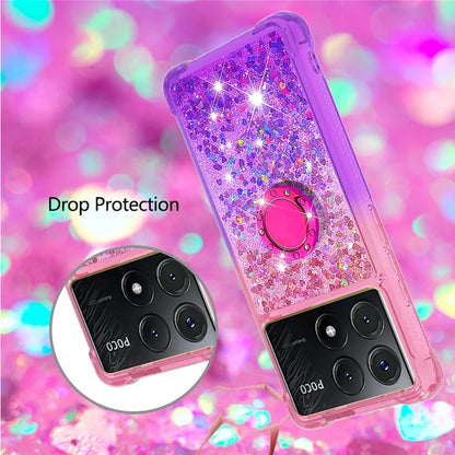YB Quicksand Series-8 for Xiaomi Poco X6 Pro 5G / Redmi K70E 5G TPU Case Kickstand Gradient Phone Cover