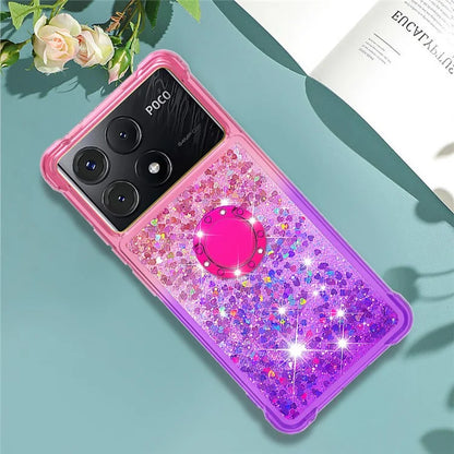 YB Quicksand Series-8 for Xiaomi Poco X6 Pro 5G / Redmi K70E 5G TPU Case Kickstand Gradient Phone Cover